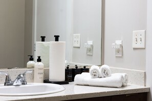 Hair dryer, towels, soap, toilet paper - New 2-bedroom corporate loft in charming Atlanta, right by the airport. (Atlanta)