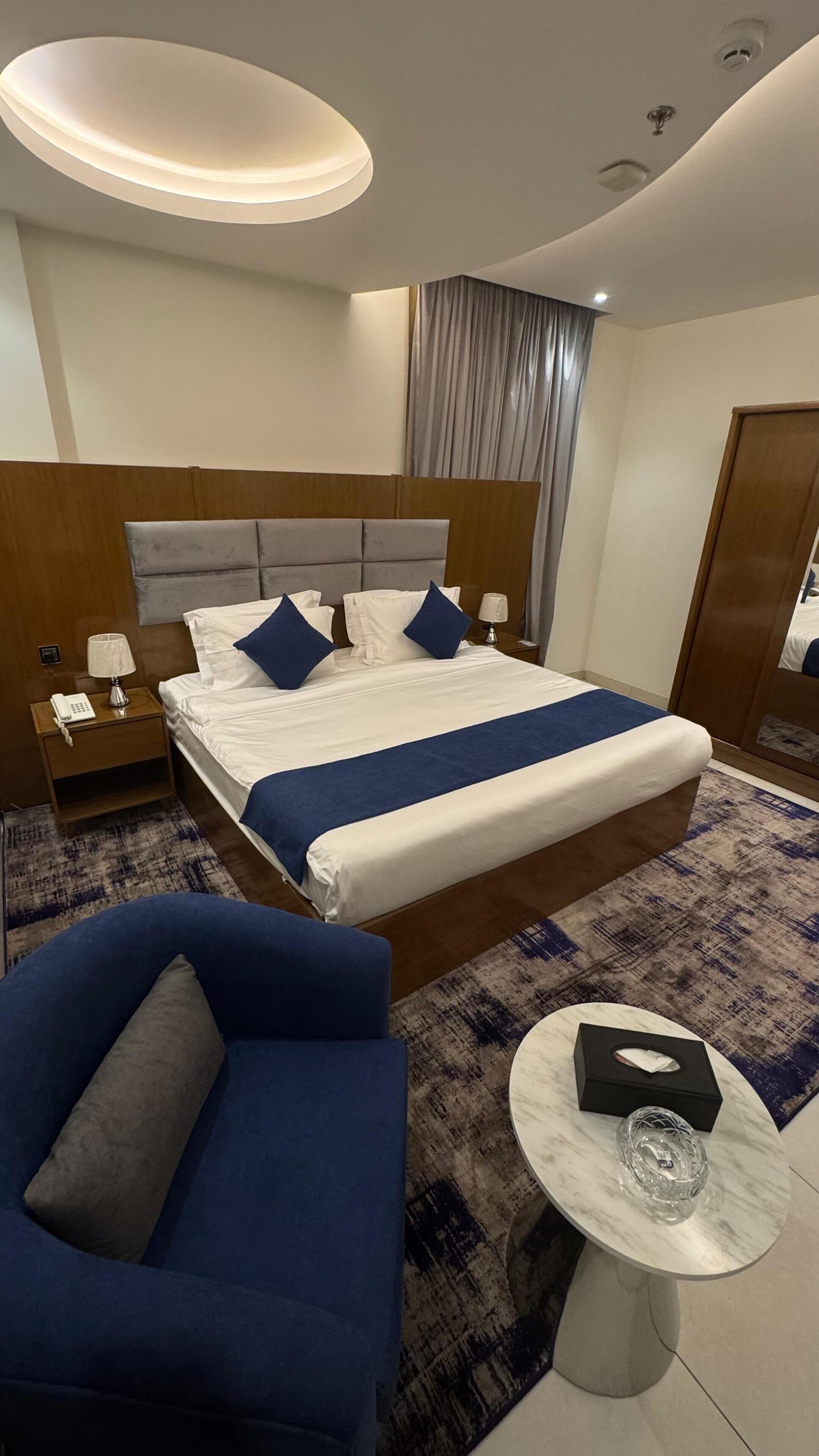 Premium bedding, memory-foam beds, blackout curtains, soundproofing