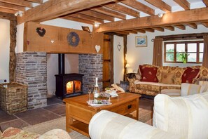 Smart TV, chimenea y reproductor de DVD 