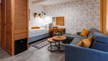 Studio Deluxe, balcon, vue montagne | Coin séjour
