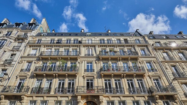 A multi-story building with ornate balconies and classical architectural details. - Stunning apartment with AC - Center of Paris (Paris)