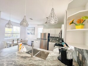 Fridge, microwave, oven, stovetop - 30A TWO Beach Bungalows Steps Apart Sleeps 13 (Santa Rosa Beach)
