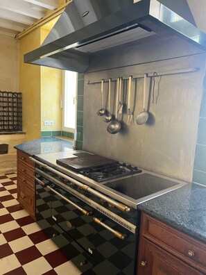 Private kitchen - Private Château with Lake, Vineyards, Forest & Multi-Sport Court! (Saint-Sauveur)