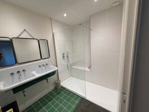 Shower, hair dryer, towels - Large 105m² Apt with Terrace & Parking (Toulouse)