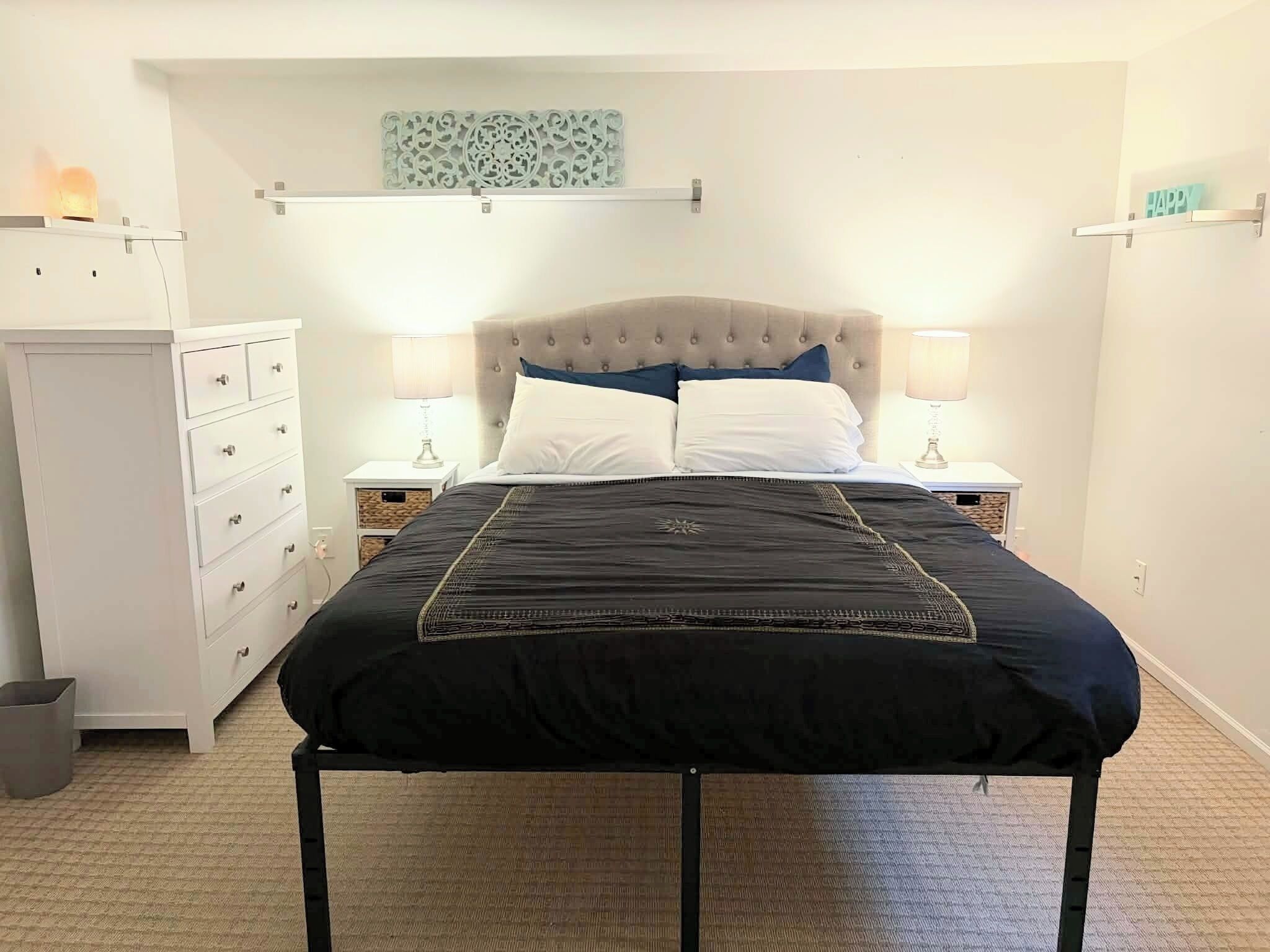 Top rated bed with luxurious linens.