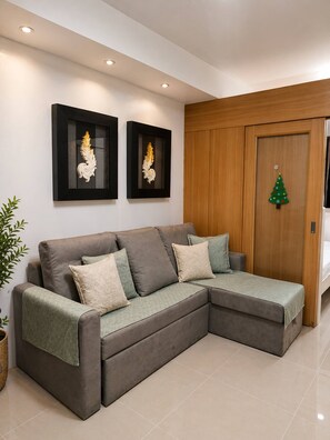 Apartamento, 1 habitación, vistas a la ciudad | Sala de estar