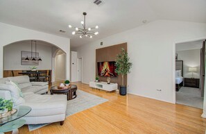 TV, offices - 4-BD/2-BA Bellaire View Getaway w/ Laundry & Yard (Houston)