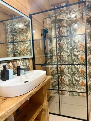 Shower, hair dryer - Jenepi - Chalet neuf 12 p - spa & playroom (Xonrupt-Longemer)