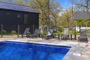 A heated pool - Great Lakes Getaway is a spacious six-bedroom retreat (New Buffalo)