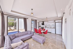 Living area - Villa Alpanos 3-bedroom Private Pool, Nature, Valley View, Kas Antalya (kas)