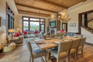 Dining - Newly Listed Ski-in/Ski-out Home with Private Hot Tub and Foosball Table (Big Sky)