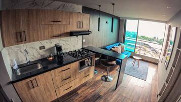 Appartement, kitchenette, uitzicht op stad | Interieur