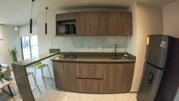 Apartment, City View | Private kitchen