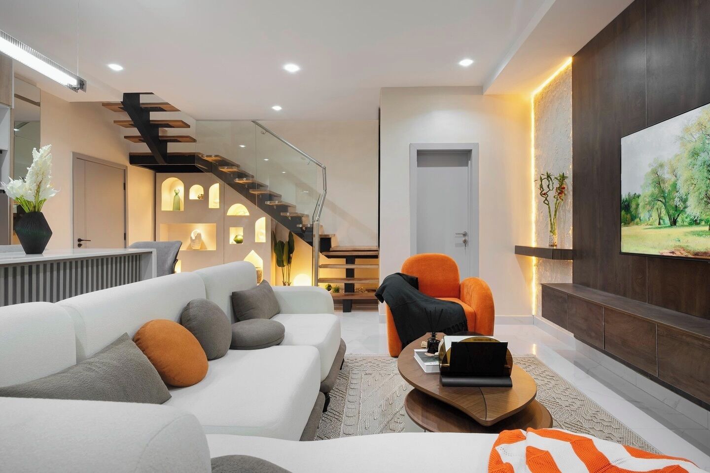Apartamento luxo, sacada, vista para a cidade | Saguão