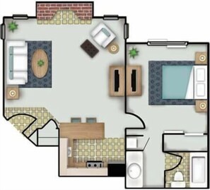 Floor plan - One Bedroom, Second Floor. (Wichita)