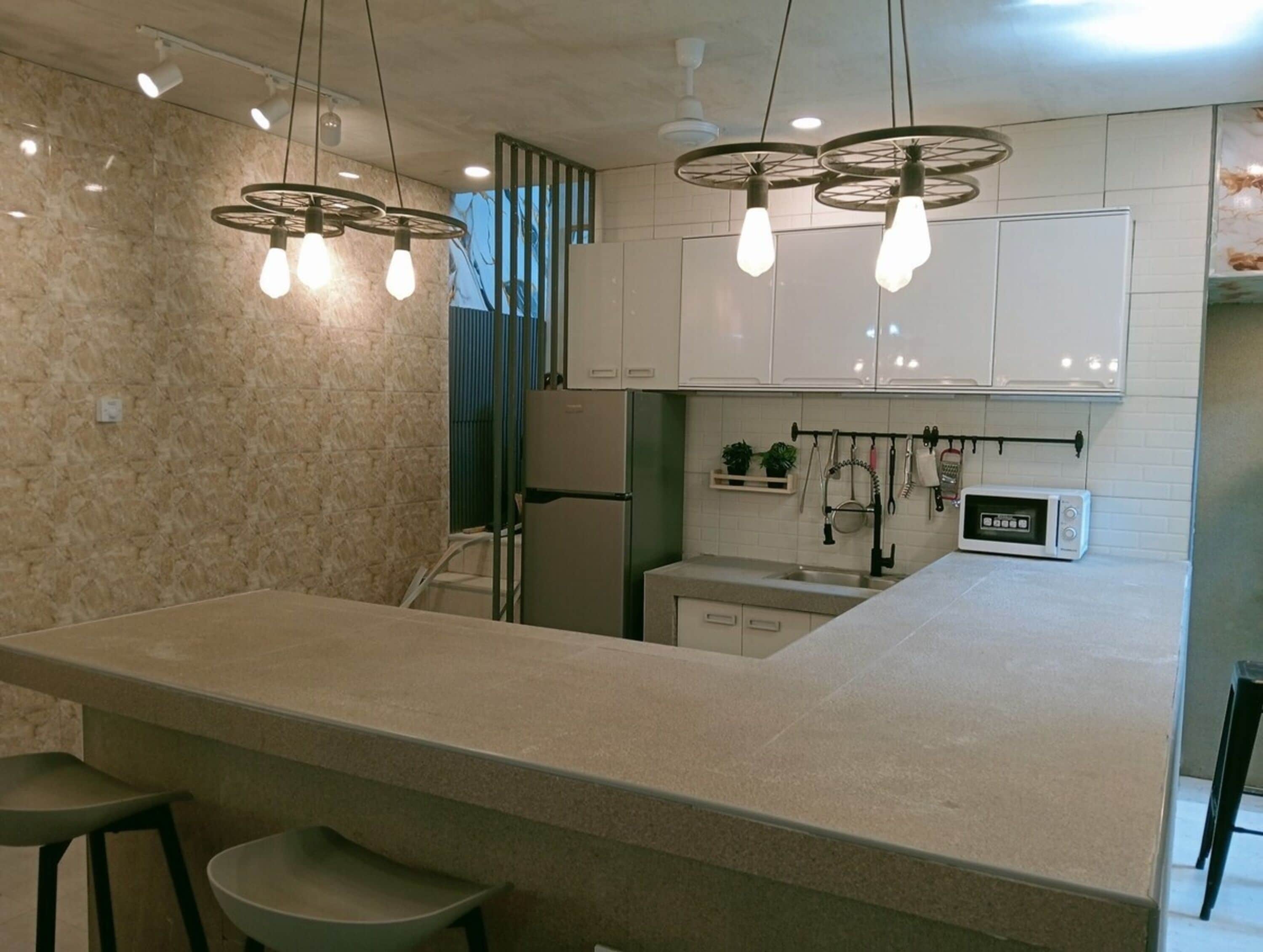 Casa familiar, 3 habitaciones, alberca privada | Cocina privada | Refrigerador, microondas, parrilla de estufa y cafetera y tetera 