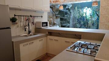 Family House, 3 Bedrooms, Private Pool | Private kitchen | Fridge, microwave, stovetop, coffee/tea maker