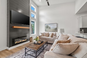 TV, fireplace, video games