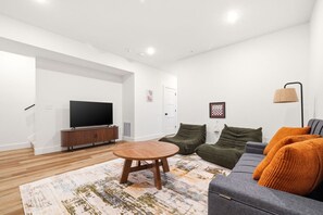 TV, fireplace, video games