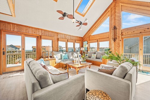 Ocean View Retreat w/ Private Htd Pool, Hot Tub ~ Steps to Beach ~ Dog Friendly