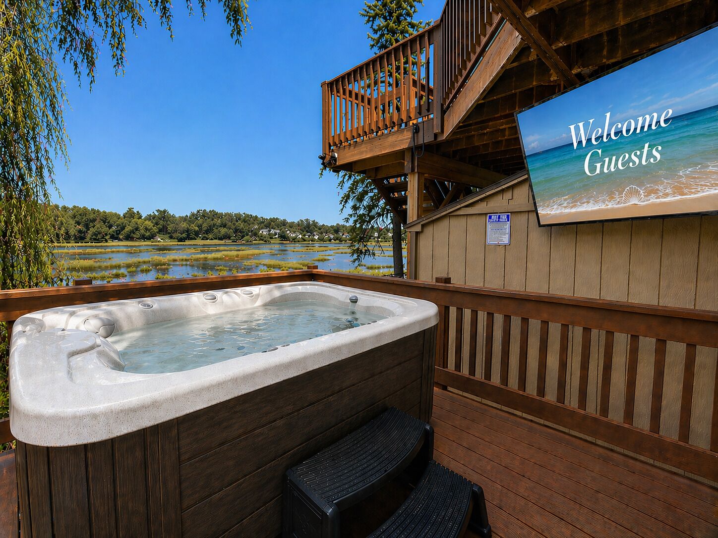 Outdoor spa tub