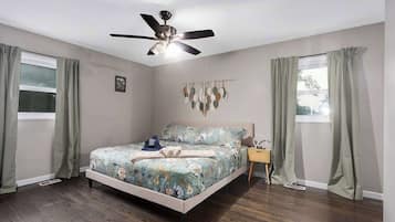 5 bedrooms, iron/ironing board, travel cot, WiFi
