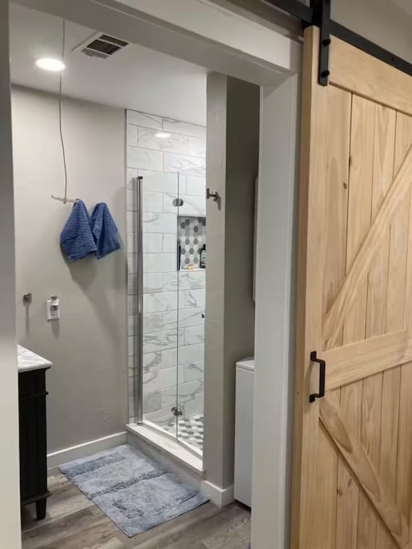 Shower, hair dryer