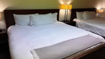 Desk, free WiFi, bed sheets
