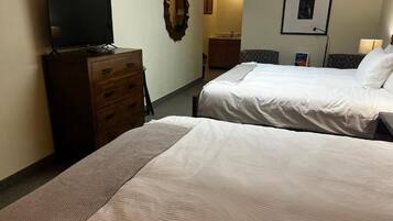 Desk, free WiFi, bed sheets