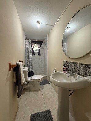 Shower, hair dryer, towels, soap - Affordable and spacious  2BR/2BA Close to Airport & South Coast (sleeps 4) (Oistins)