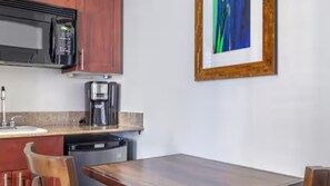 Fridge, microwave, coffee/tea maker, cookware/dishes/utensils - Escape to Paradise at Lagoon Tower by Hilton Grand Vacations – Studio Retreat! (Honolulu)