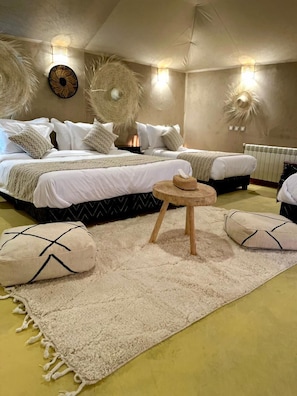 Individually decorated, individually furnished, bed sheets - Sunbright luxury camp (Merzouga)