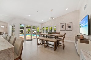 Dining - Family Oasis • GameRoom, Pool_BBQ, Firepit & Games (Miami)