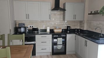 Fridge, microwave, oven, electric kettle