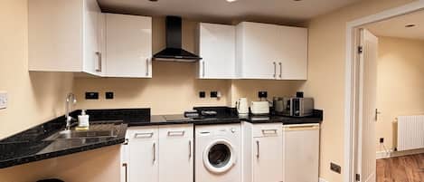 Microwave, oven, stovetop, dishwasher