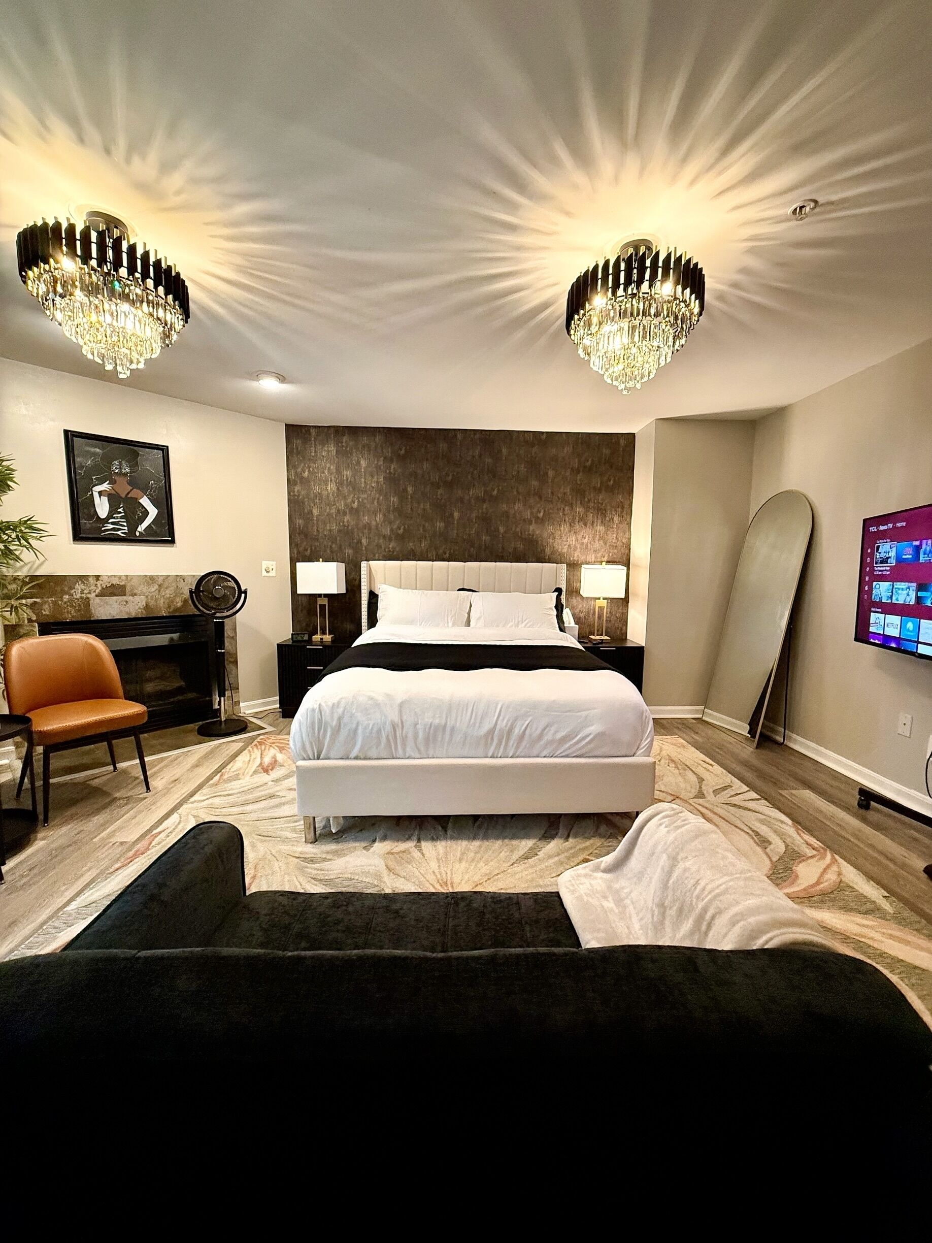 1 habitación, tabla de planchar con plancha, wifi y ropa de cama 