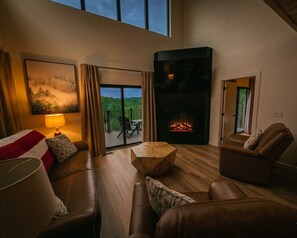 Smart TV, fireplace - New Luxury Cabin | 2-Game Arcade, Hot Tub, Home Theater & Mtn Views (Sevierville)