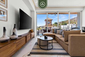 Condo, Multiple Beds, Pool Access, Ocean View (D'Vine 602) | Living area - Brand New 2 BR Condo in Romantic Zone - Pool (Puerto Vallarta)