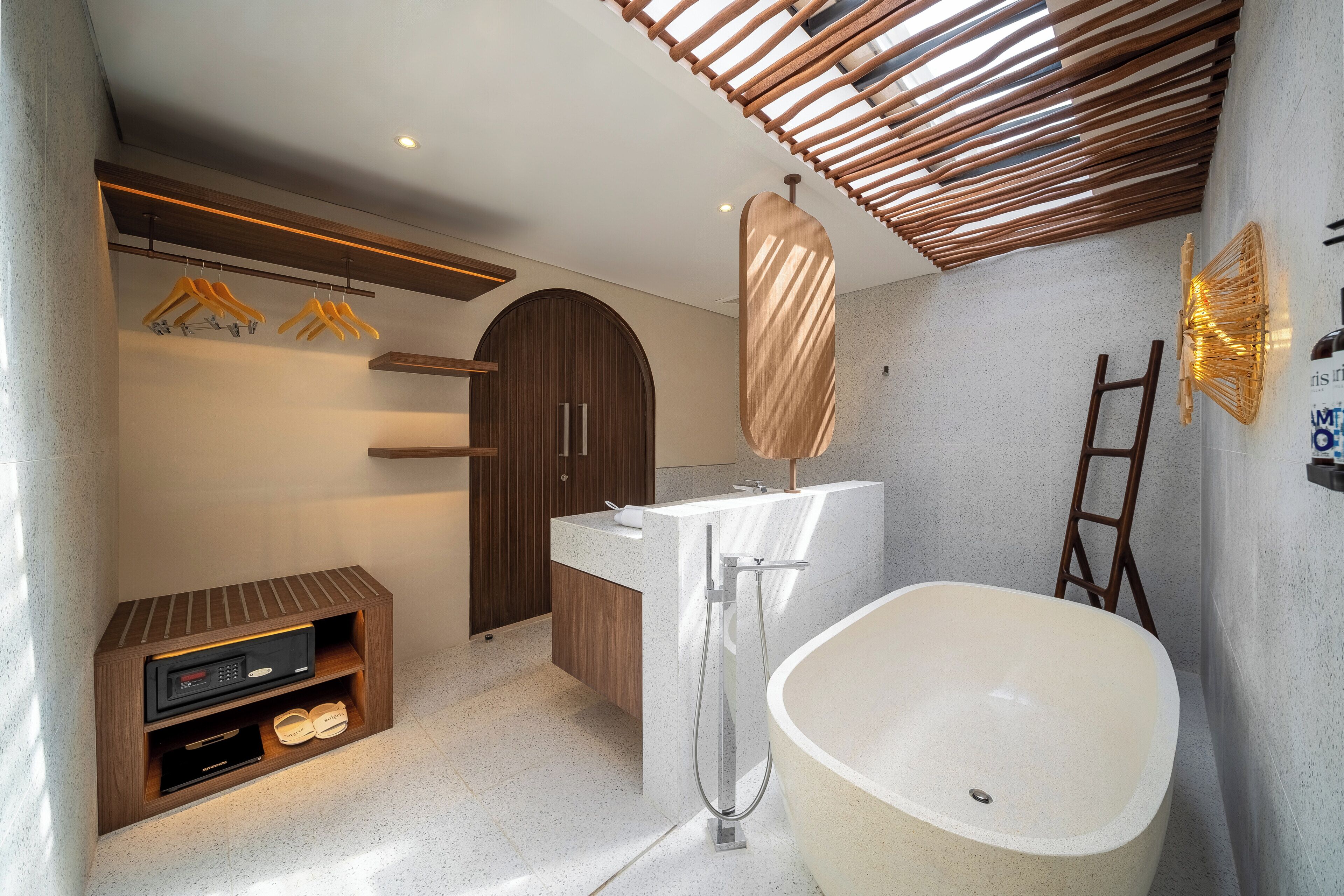 Separate tub and shower