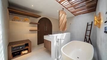 Separate tub and shower