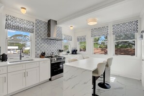 Fridge, microwave, oven, stovetop - Private Luxury Estate Steps to the Beach | Heated Pool Access (Tybee Island)