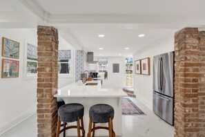 Fridge, microwave, oven, stovetop - Private Luxury Estate Steps to the Beach | Heated Pool Access (Tybee Island)