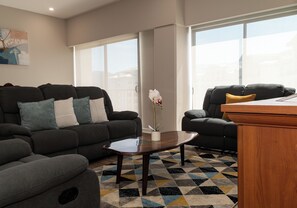Living area - Jacobay 2BR ocean views walk to town/beach (Jaco)