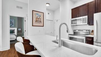 Microwave, oven, stovetop, dishwasher