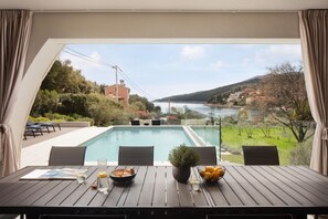 Family Villa, Multiple Bedrooms, Sea Facing (Villa Valmata Adriatic Pearl) | Outdoor dining - Villa Valmata Adriatic Pearl (Rasa)