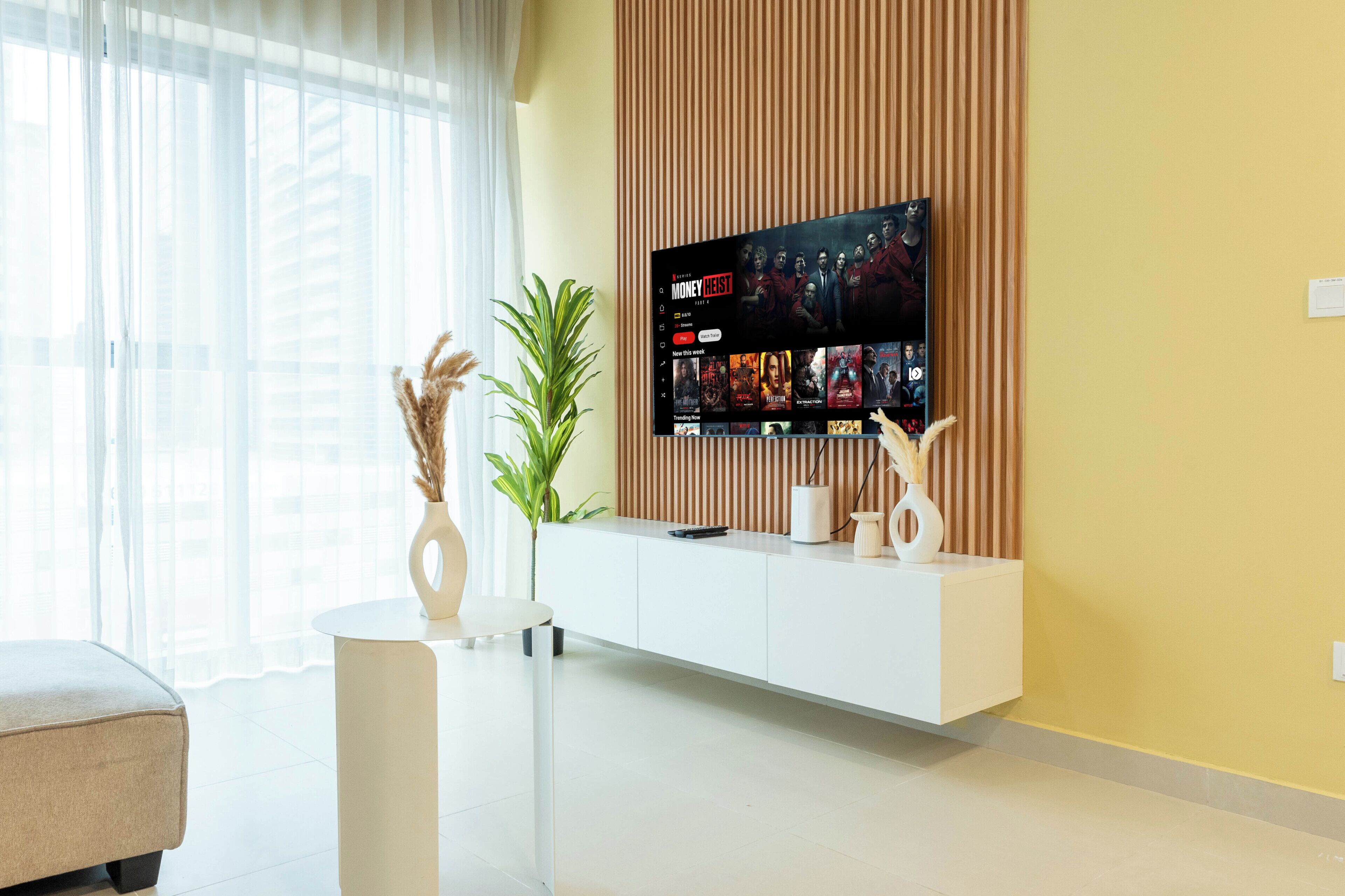 Apartamento Deluxe | Sábanas de algodón egipcio, ropa de cama de alta calidad, caja fuerte