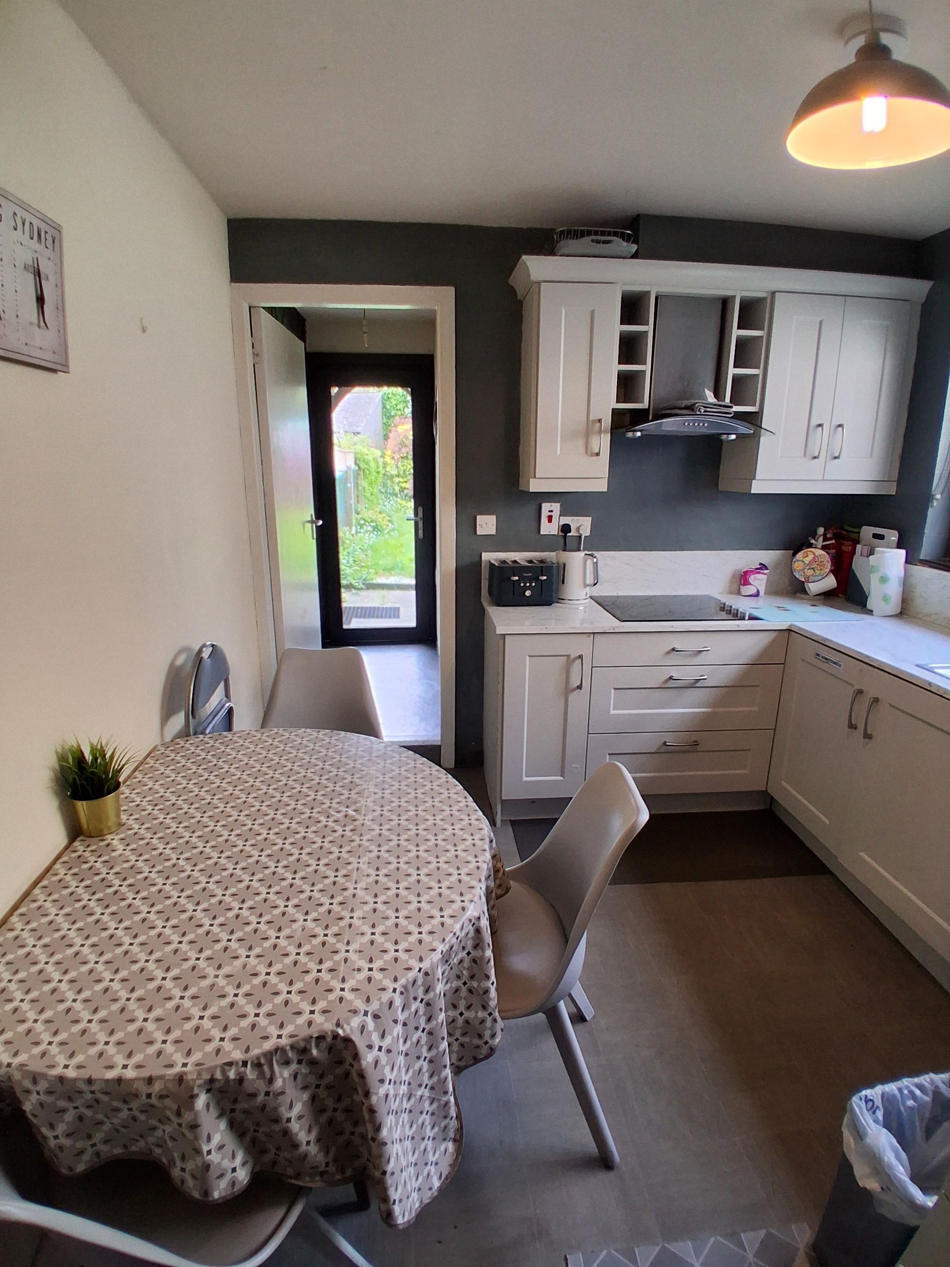 Fridge, microwave, stovetop, toaster