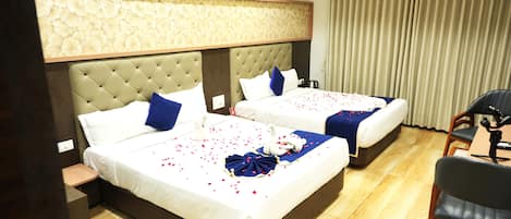 Family Twin Room, Sea View | Laptop workspace, free WiFi
