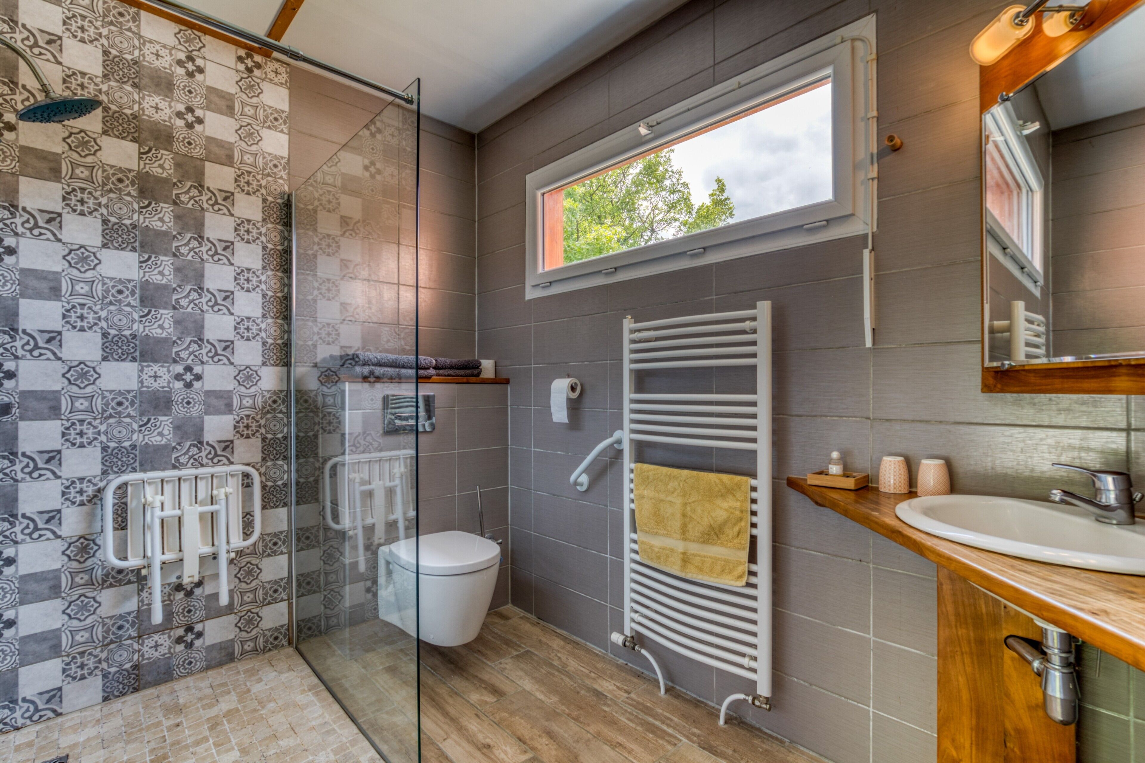 Shower, hair dryer