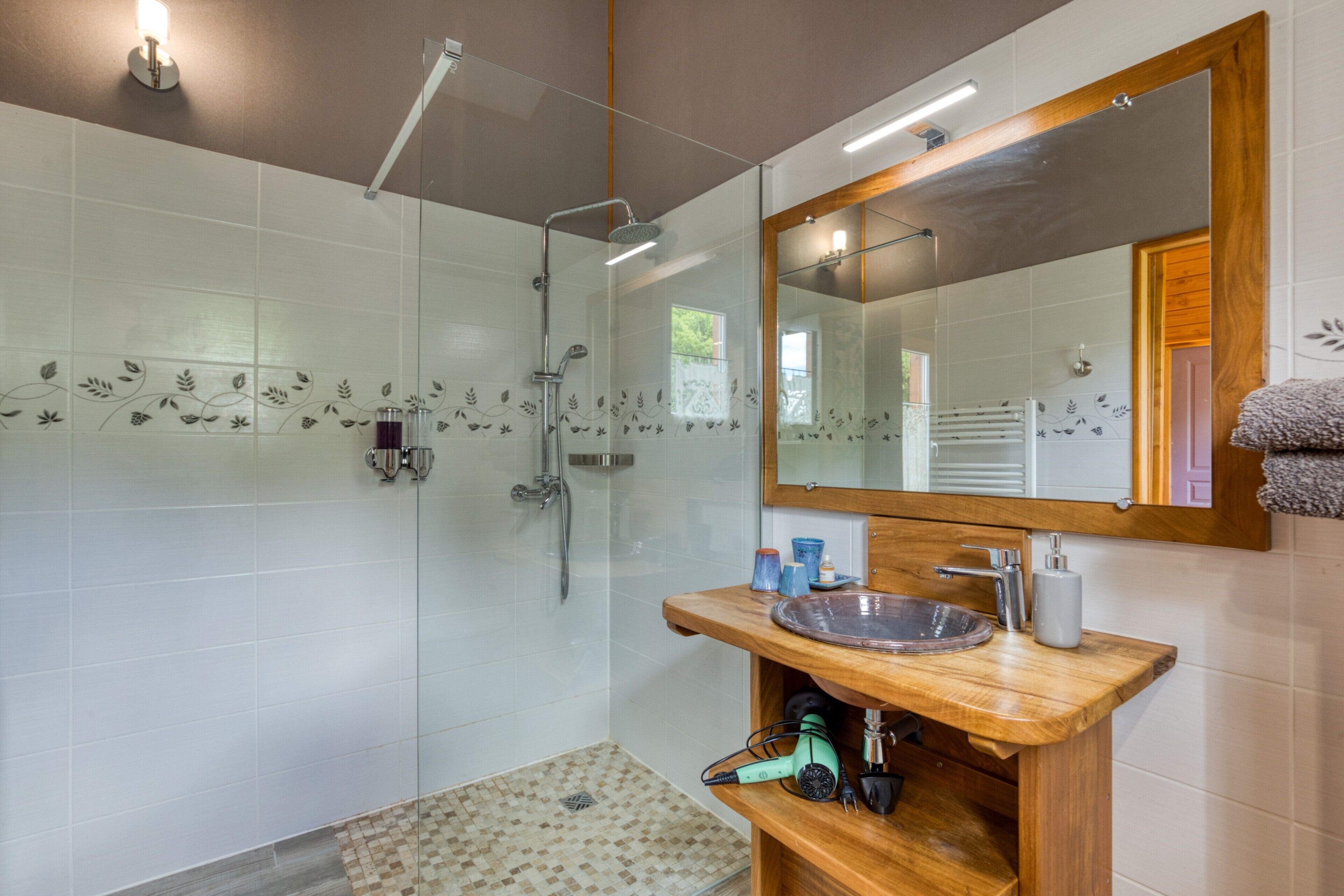 Shower, hair dryer